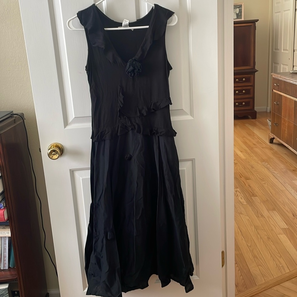 Petticoat Lane Long dress. Black. Embellished. Nice. Size 6. Nice condition